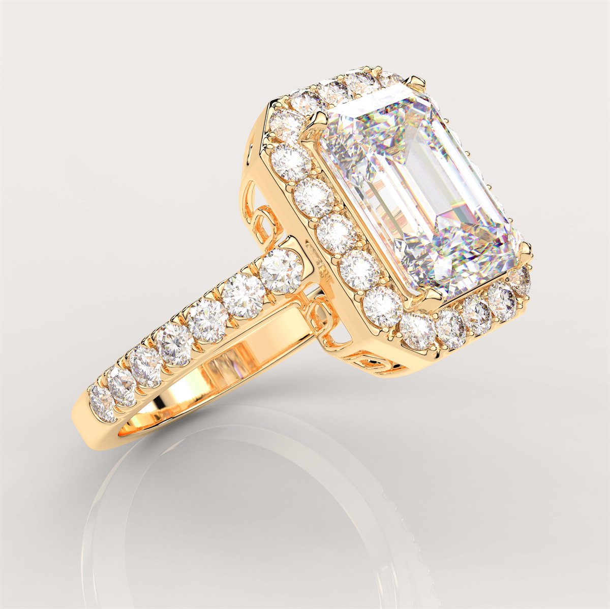 An Enchanting Encircled Engagement Ring with IGI Certified Lab Grown Diamond