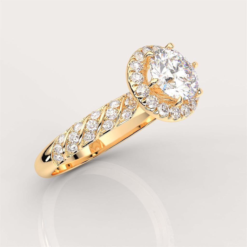 The Diamond Swirl Halo Engagement Ring with IGI Certified Lab Grown Diamond