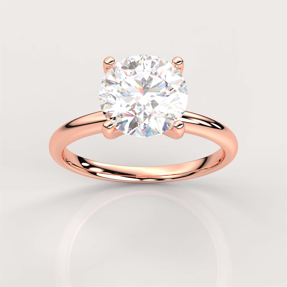 The Tapered Shank Solitaire Engagement Ring with IGI Certified Lab Grown Diamond