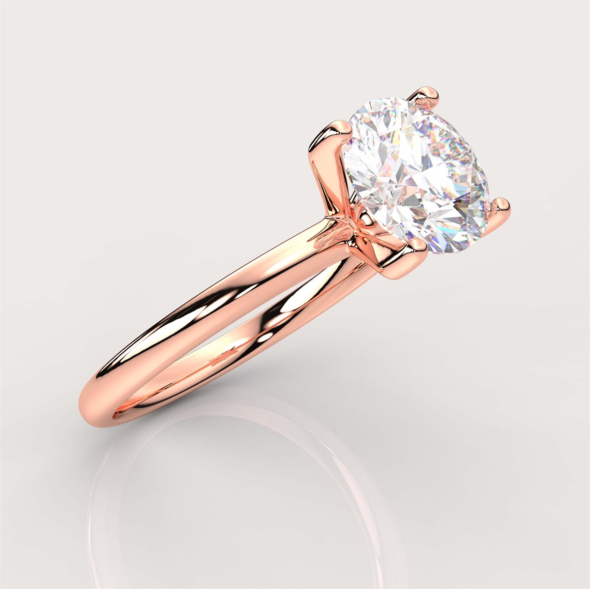 The Tapered Shank Solitaire Engagement Ring with IGI Certified Lab Grown Diamond