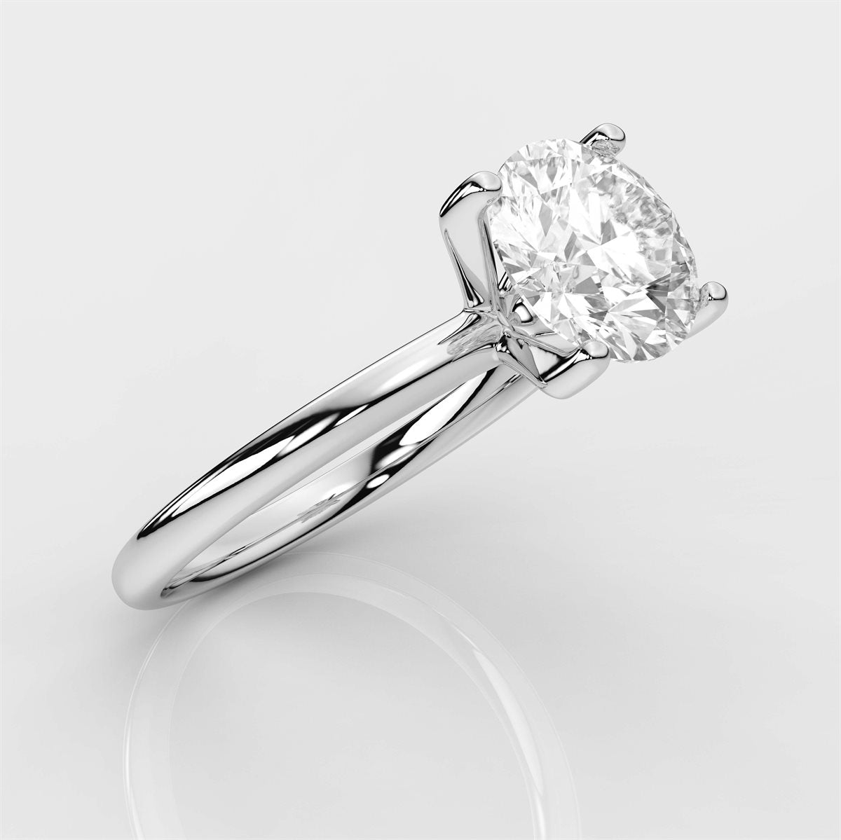 The Tapered Shank Solitaire Engagement Ring with IGI Certified Lab Grown Diamond