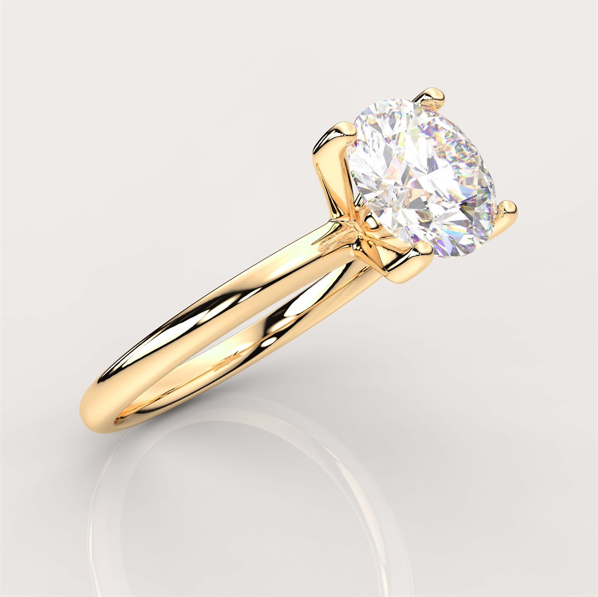The Tapered Shank Solitaire Engagement Ring with IGI Certified Lab Grown Diamond