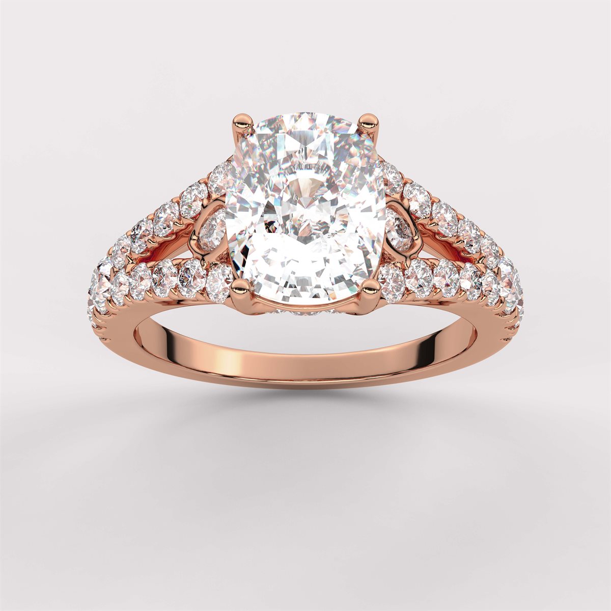 Split Shank Diamond Side Stone Engagement Ring with IGI Certified Lab Grown Diamond