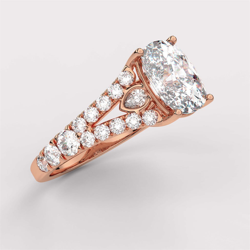 Split Shank Diamond Side Stone Engagement Ring with IGI Certified Lab Grown Diamond