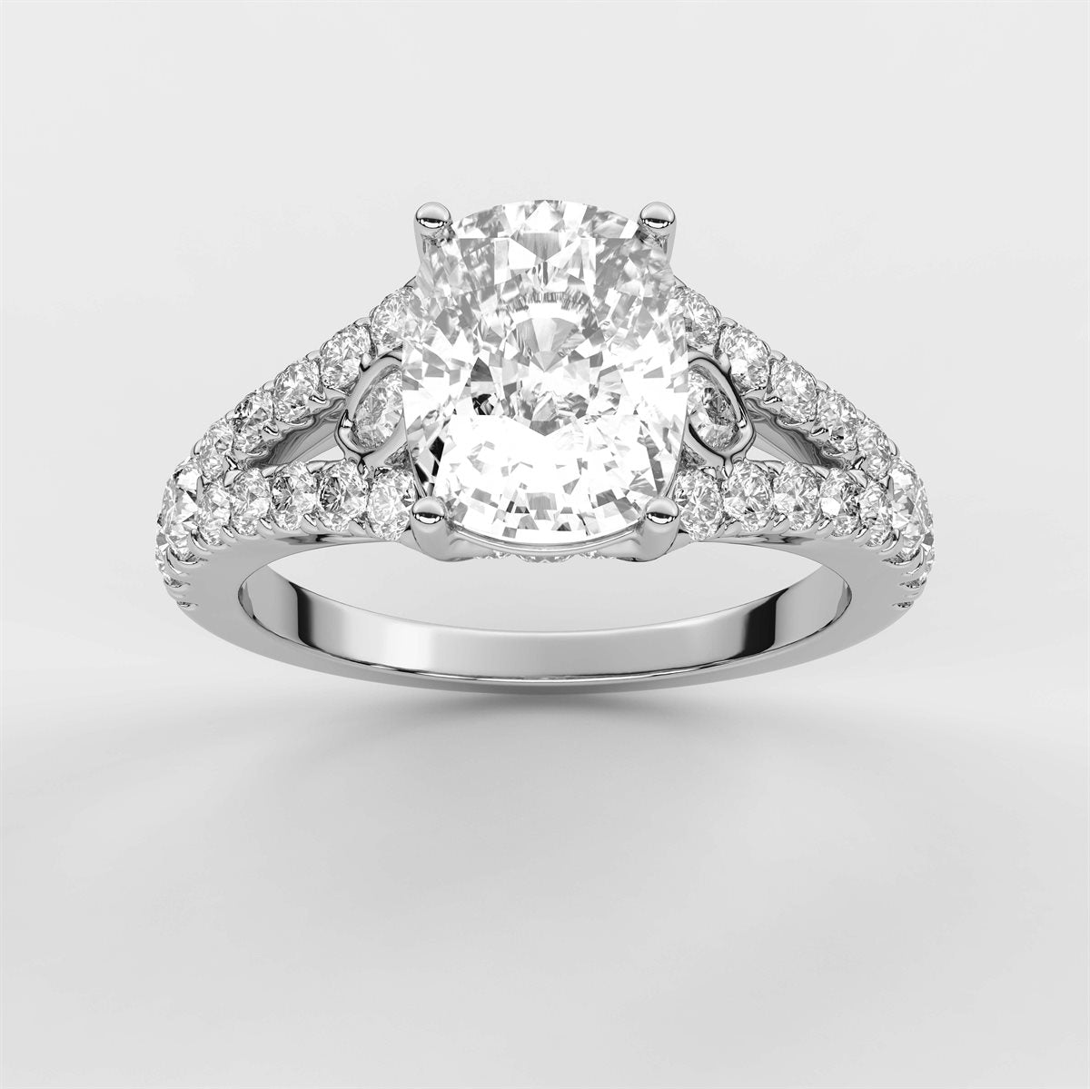 Split Shank Diamond Side Stone Engagement Ring with IGI Certified Lab Grown Diamond