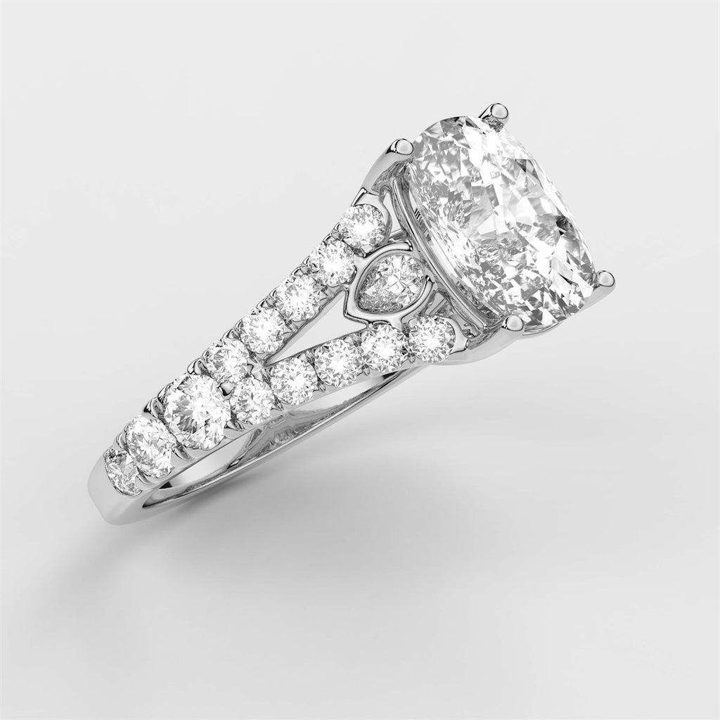 Split Shank Diamond Side Stone Engagement Ring with IGI Certified Lab Grown Diamond