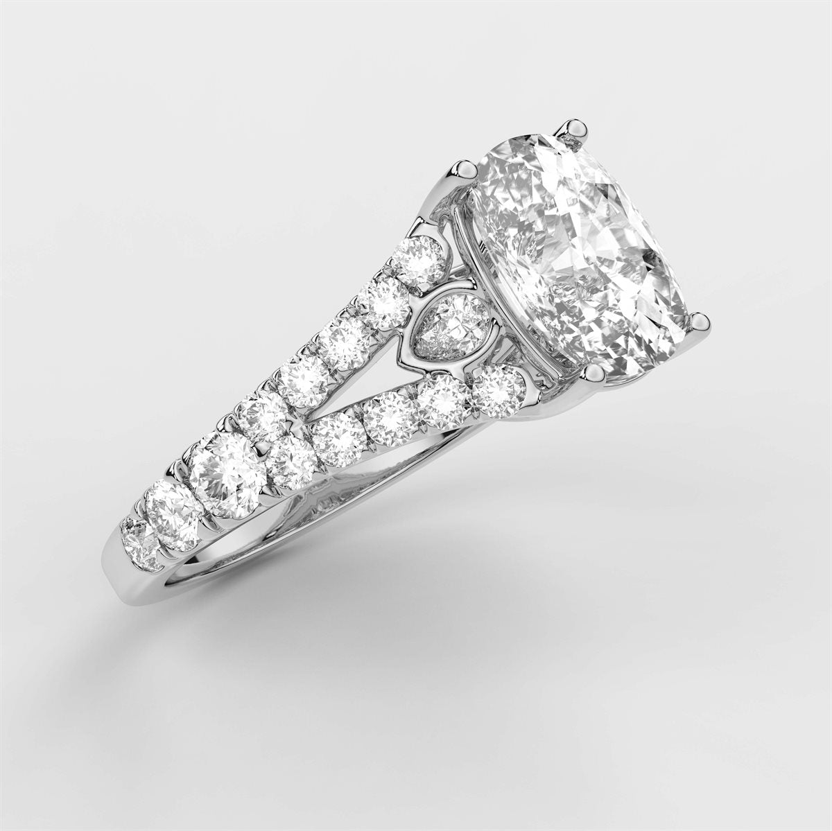 Split Shank Diamond Side Stone Engagement Ring with IGI Certified Lab Grown Diamond