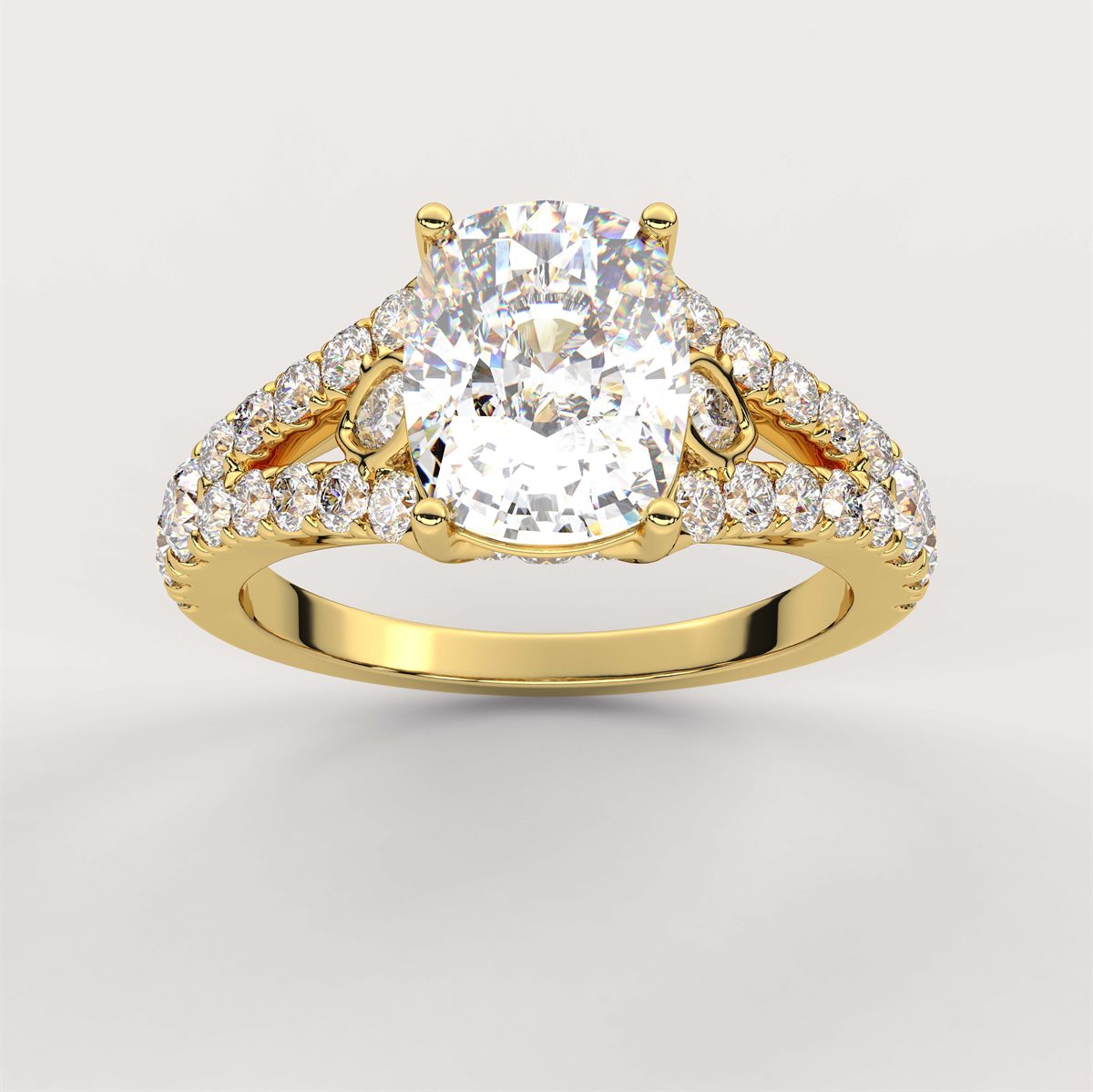 Split Shank Diamond Side Stone Engagement Ring with IGI Certified Lab Grown Diamond