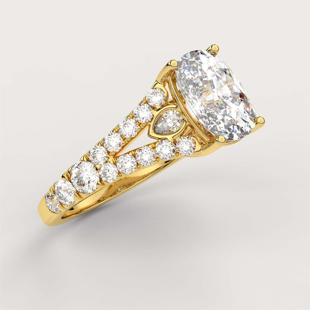 Split Shank Diamond Side Stone Engagement Ring with IGI Certified Lab Grown Diamond