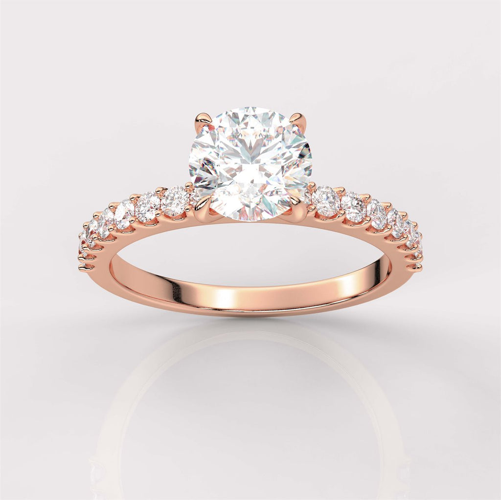 Engagement Ring with Side Accents with IGI Certified Lab Grown Diamond