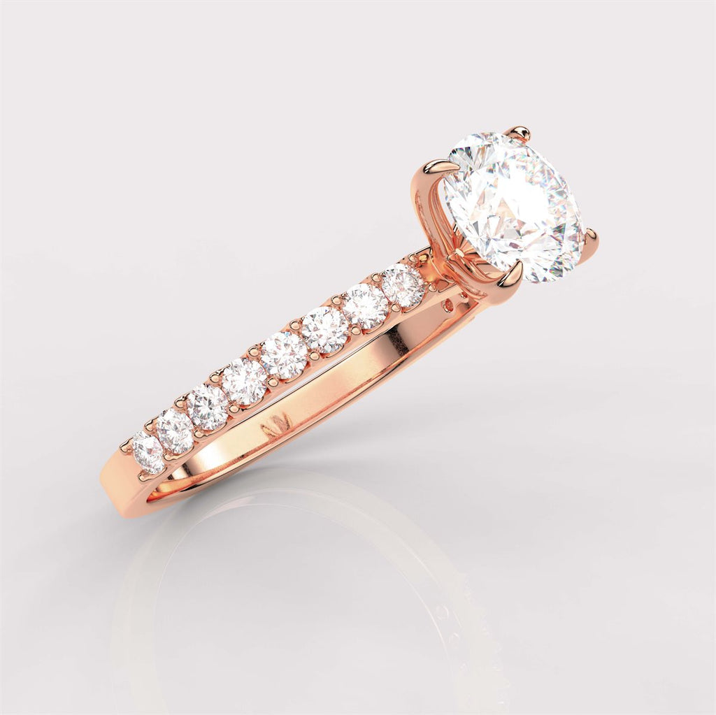 Engagement Ring with Side Accents with IGI Certified Lab Grown Diamond