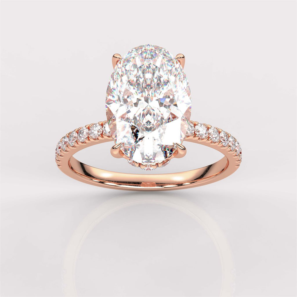 Diamond Hidden Halo Engagement Ring with IGI Certified Lab Grown Diamond