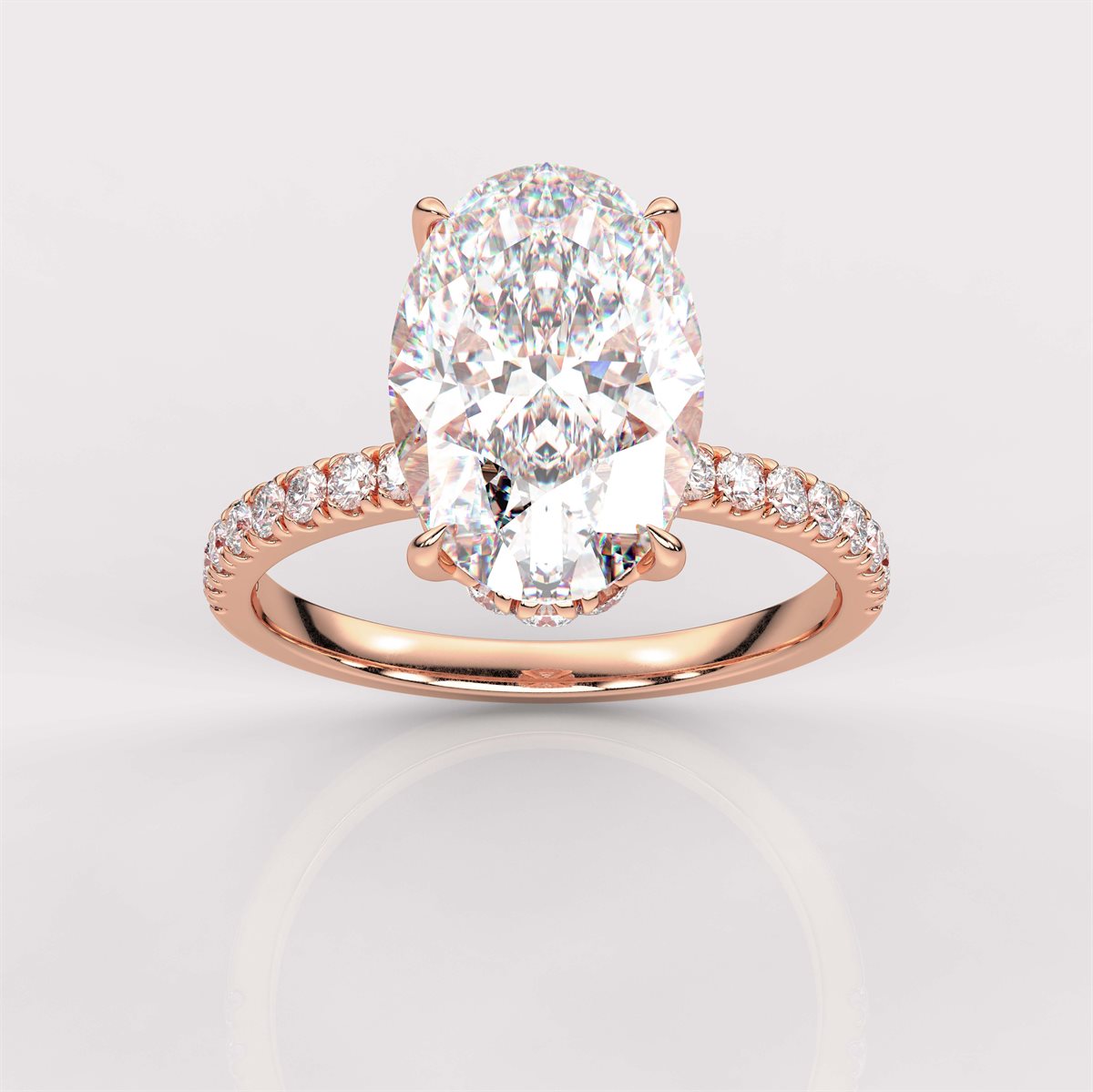 Diamond Hidden Halo Engagement Ring with IGI Certified Lab Grown Diamond