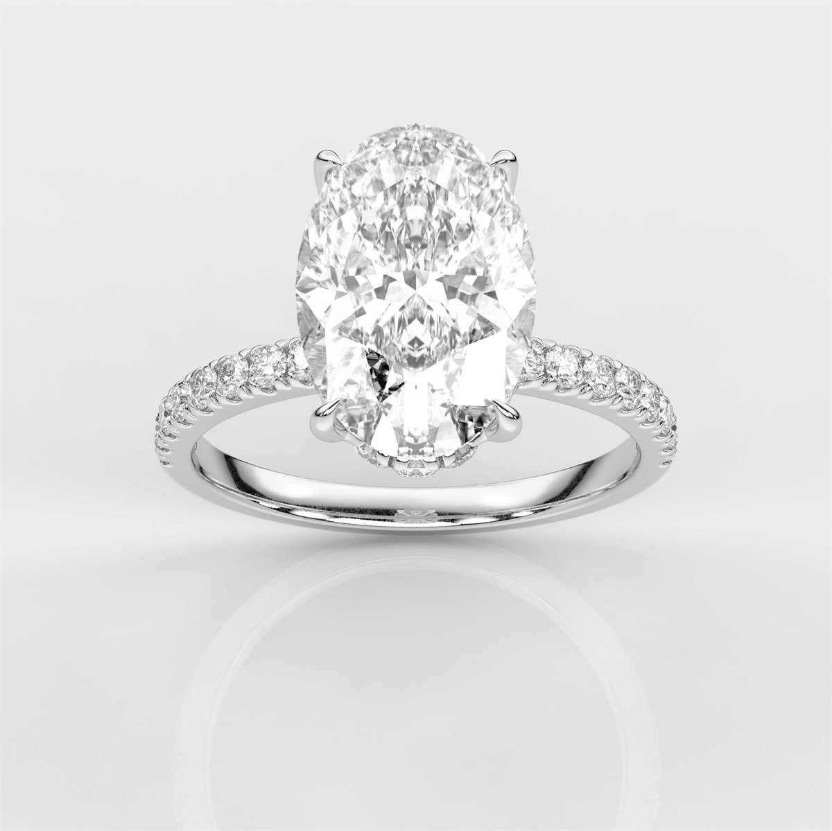 Diamond Hidden Halo Engagement Ring with IGI Certified Lab Grown Diamond