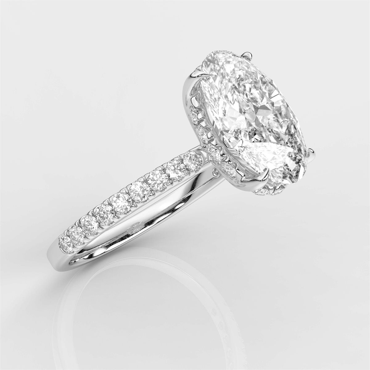 Diamond Hidden Halo Engagement Ring with IGI Certified Lab Grown Diamond