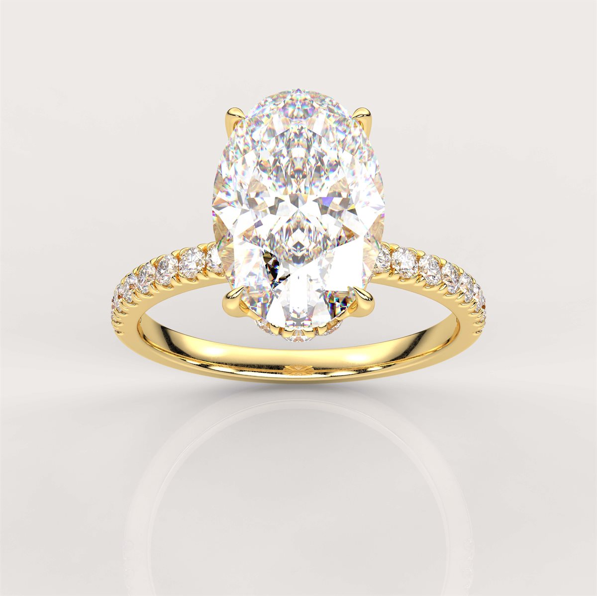 Diamond Hidden Halo Engagement Ring with IGI Certified Lab Grown Diamond