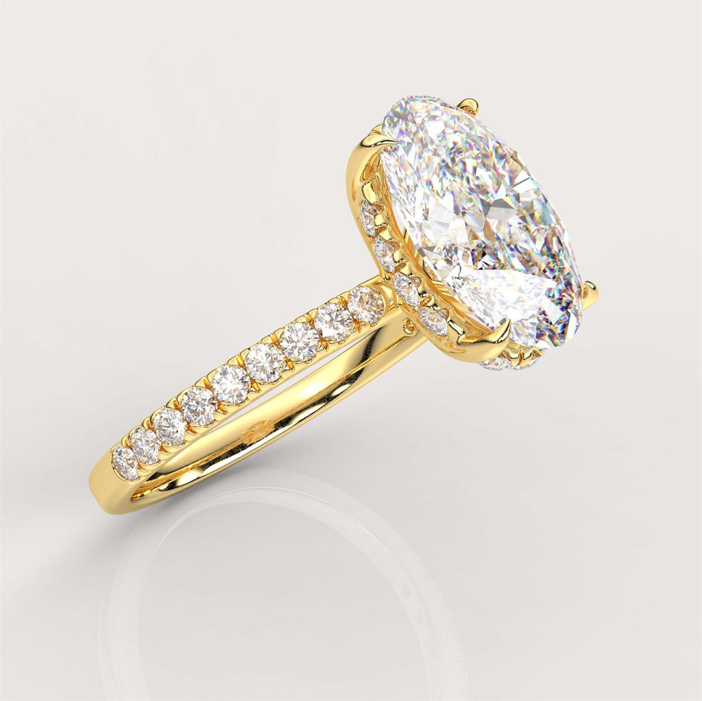Diamond Hidden Halo Engagement Ring with IGI Certified Lab Grown Diamond