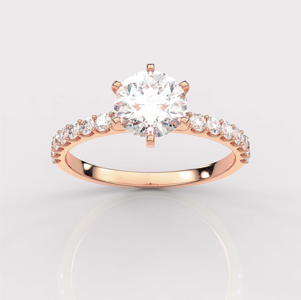 Engagement Ring with Side Accents with IGI Certified Lab Grown Diamond
