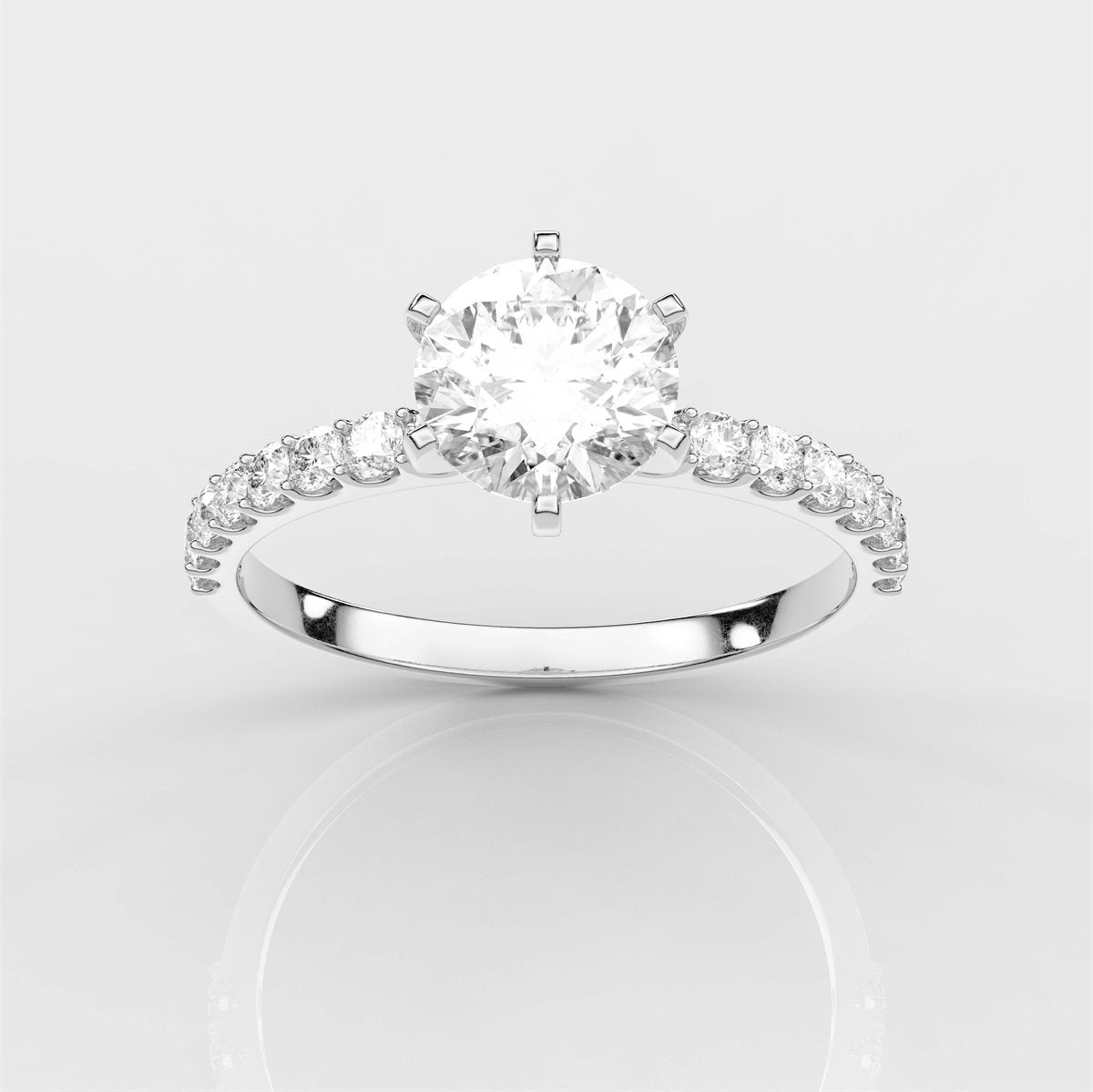 Engagement Ring with Side Accents with IGI Certified Lab Grown Diamond