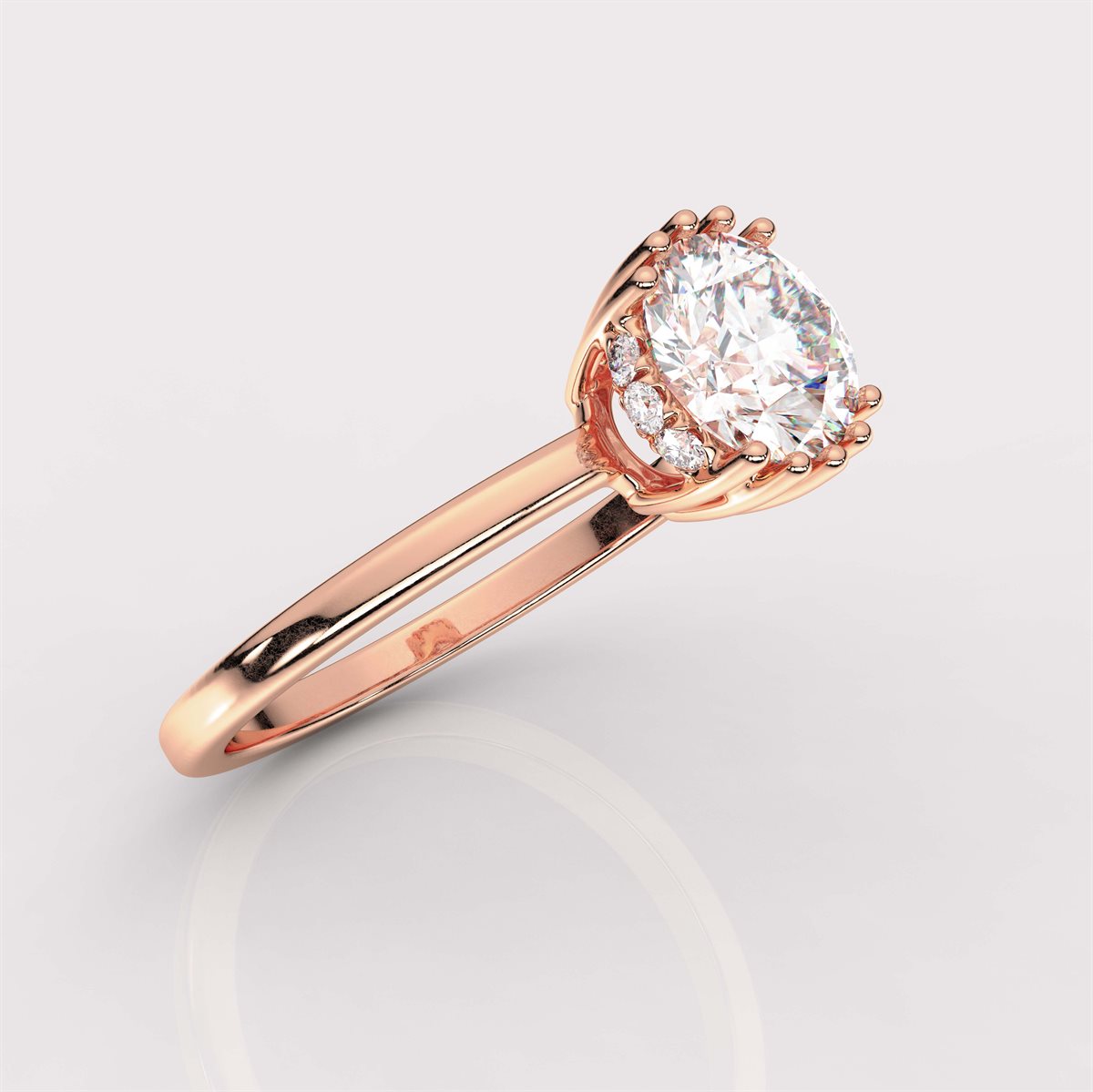Diamond Hidden Halo Engagement Ring with IGI Certified Lab Grown Diamond