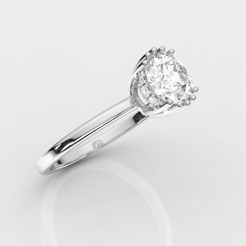 Diamond Hidden Halo Engagement Ring with IGI Certified Lab Grown Diamond