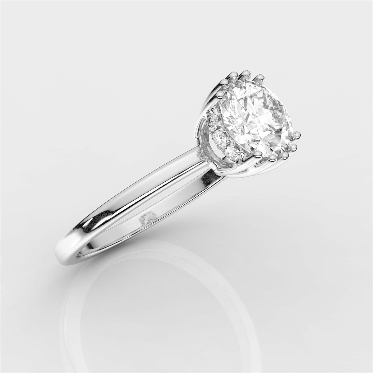 Diamond Hidden Halo Engagement Ring with IGI Certified Lab Grown Diamond