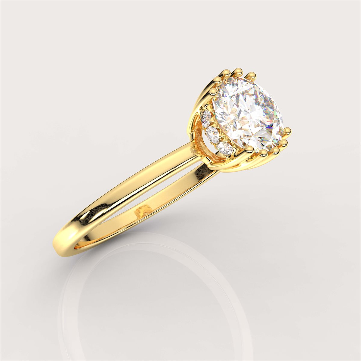Diamond Hidden Halo Engagement Ring with IGI Certified Lab Grown Diamond