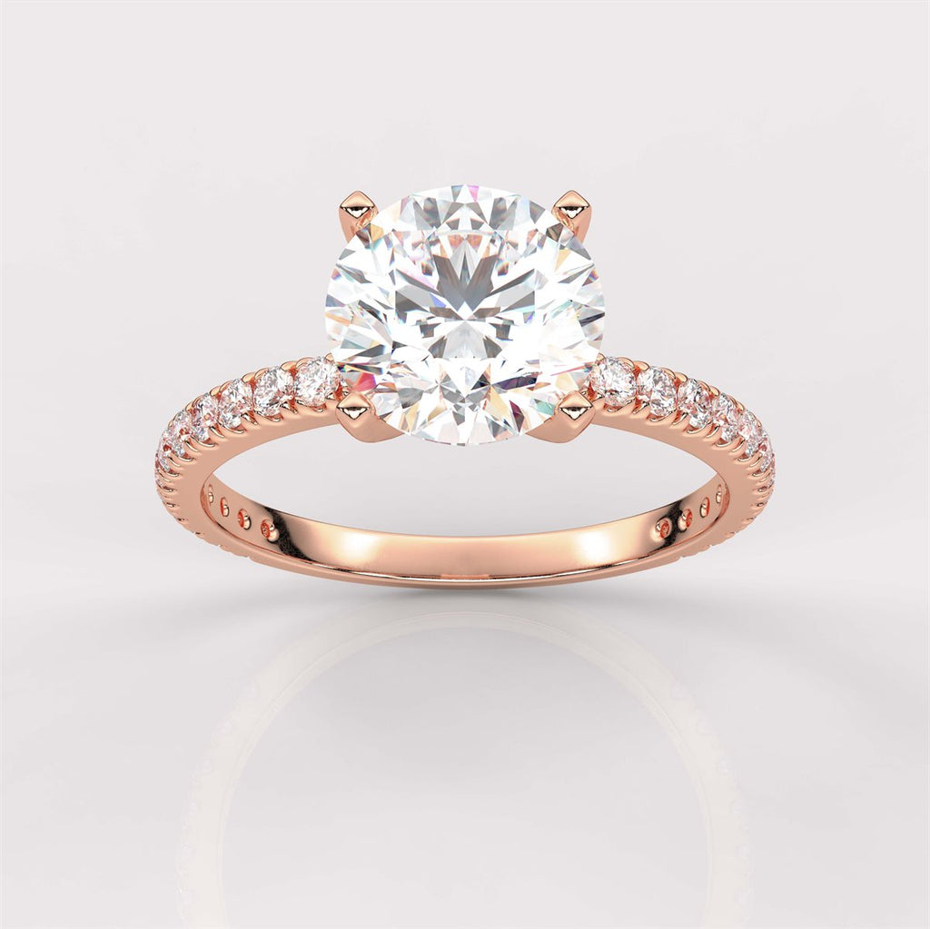 Side Accents Diamond Engagement Ring with IGI Certified Lab Grown Diamond