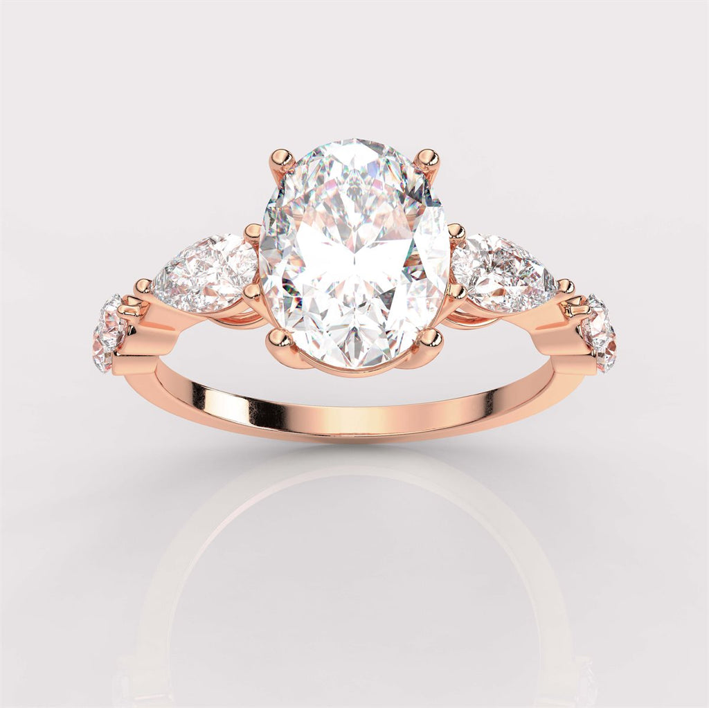 Petite Side Accents Diamond Engagement Ring with IGI Certified Lab Grown Diamond