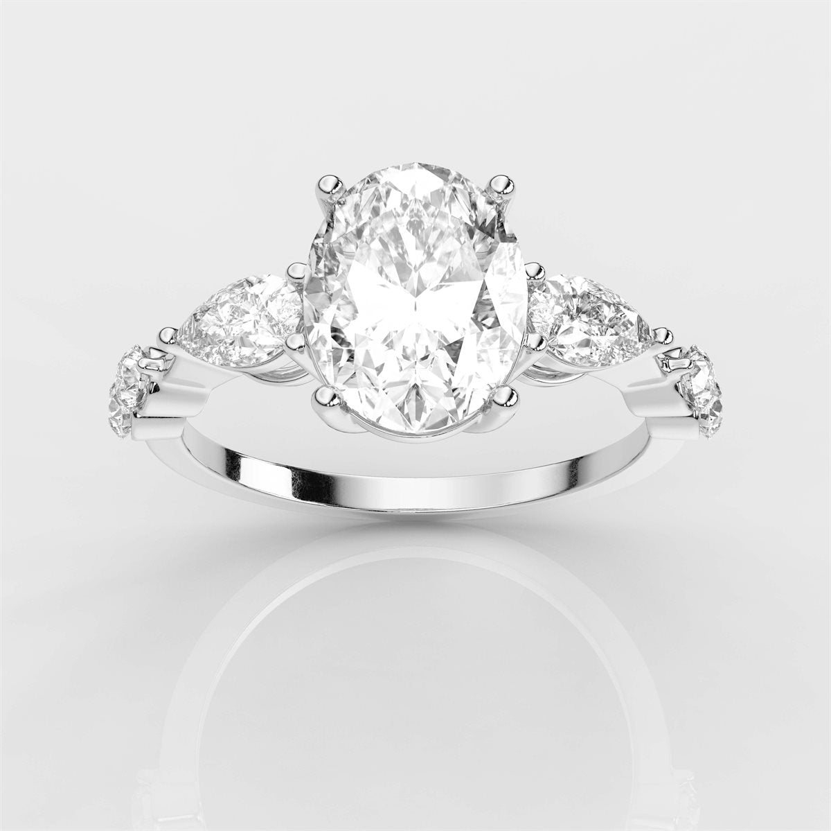 Petite Side Accents Diamond Engagement Ring with IGI Certified Lab Grown Diamond