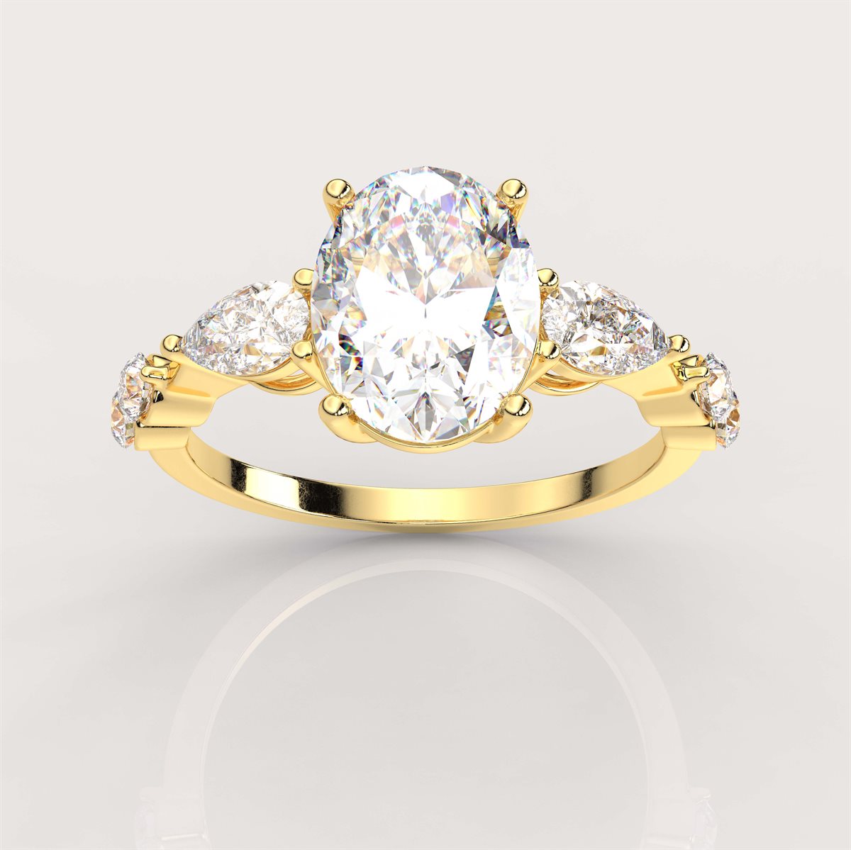 Petite Side Accents Diamond Engagement Ring with IGI Certified Lab Grown Diamond