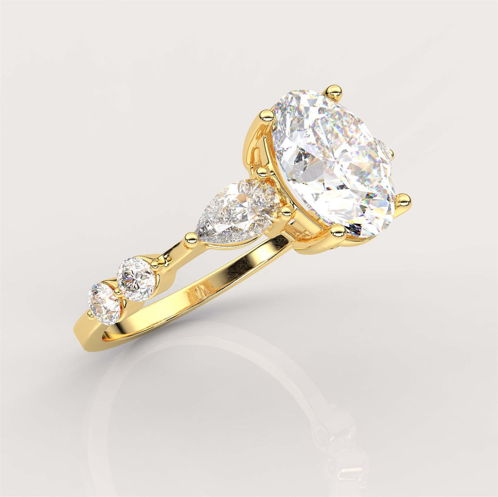 Petite Side Accents Diamond Engagement Ring with IGI Certified Lab Grown Diamond