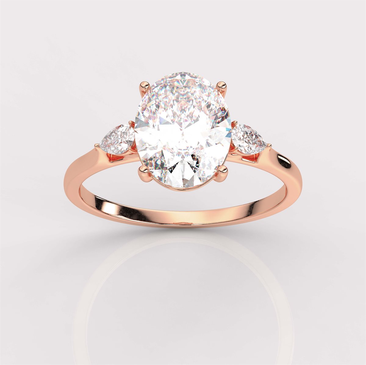 Exquisite Marquise Side Accents Diamond Engagement Ring with IGI Certified Lab Grown Diamond