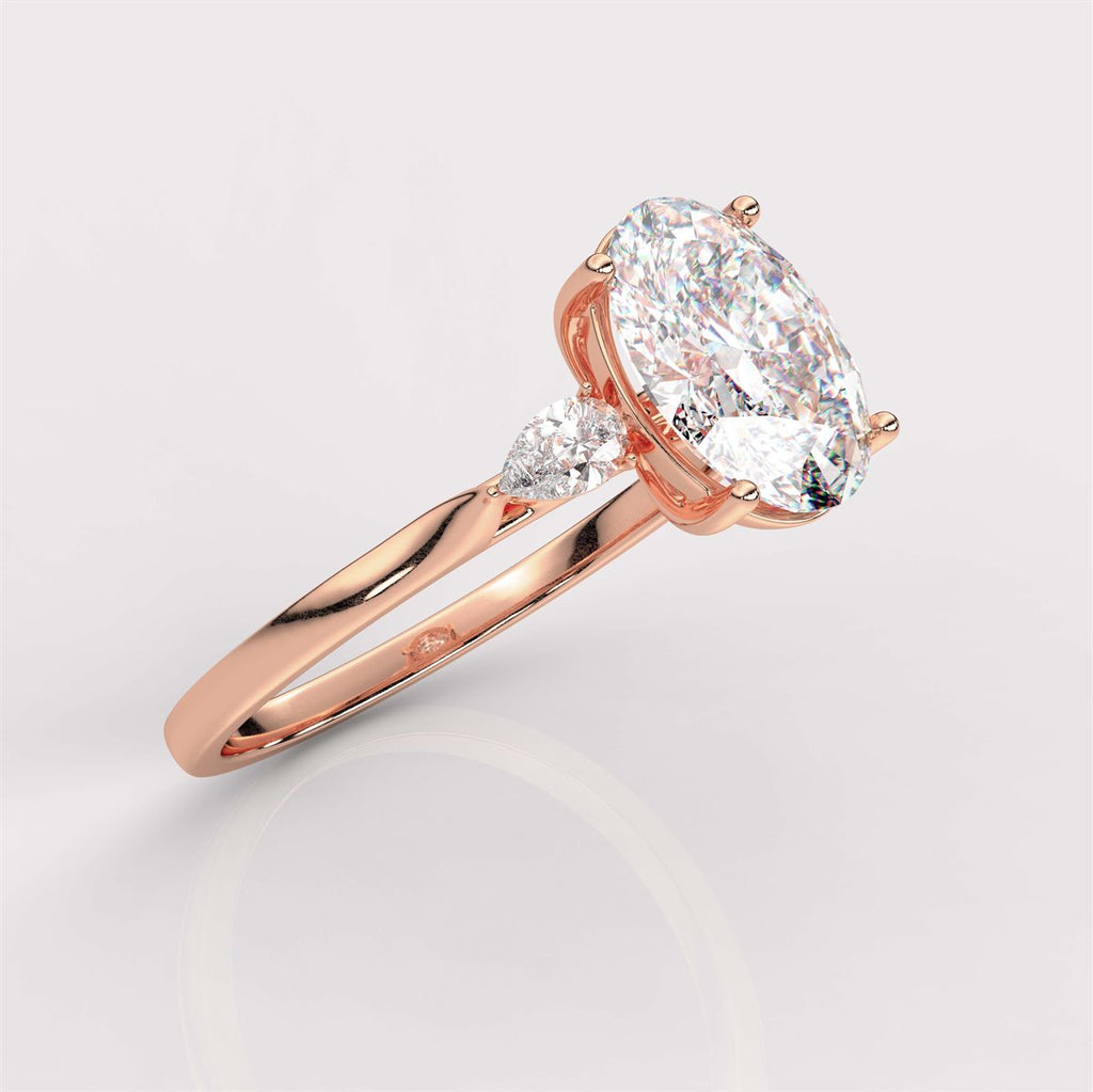 Exquisite Marquise Side Accents Diamond Engagement Ring with IGI Certified Lab Grown Diamond