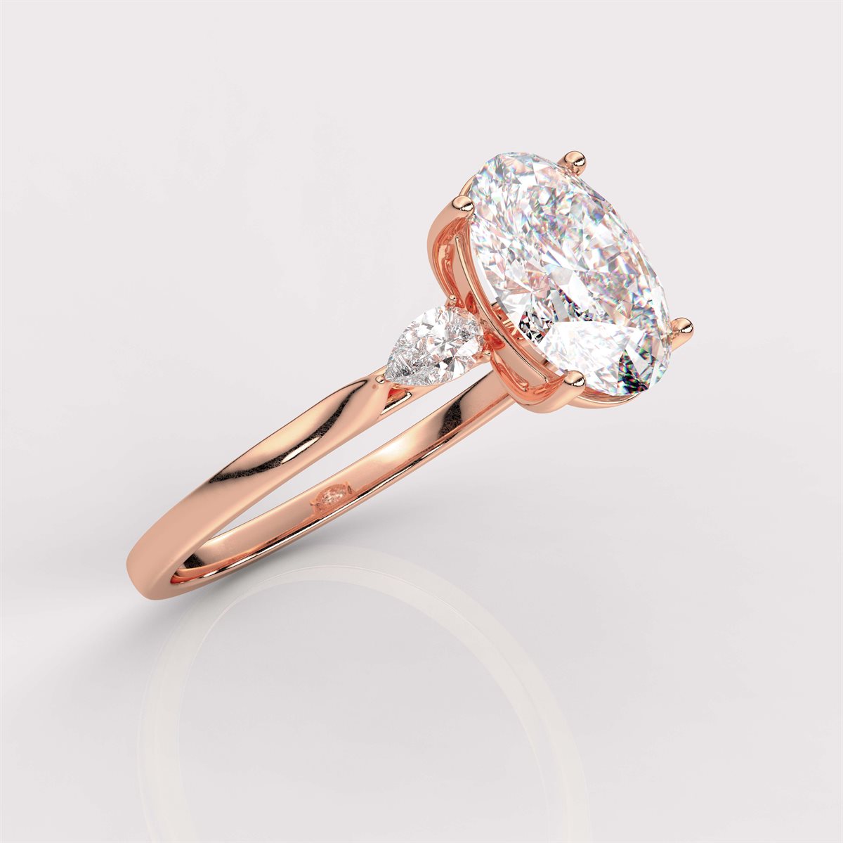 Exquisite Marquise Side Accents Diamond Engagement Ring with IGI Certified Lab Grown Diamond