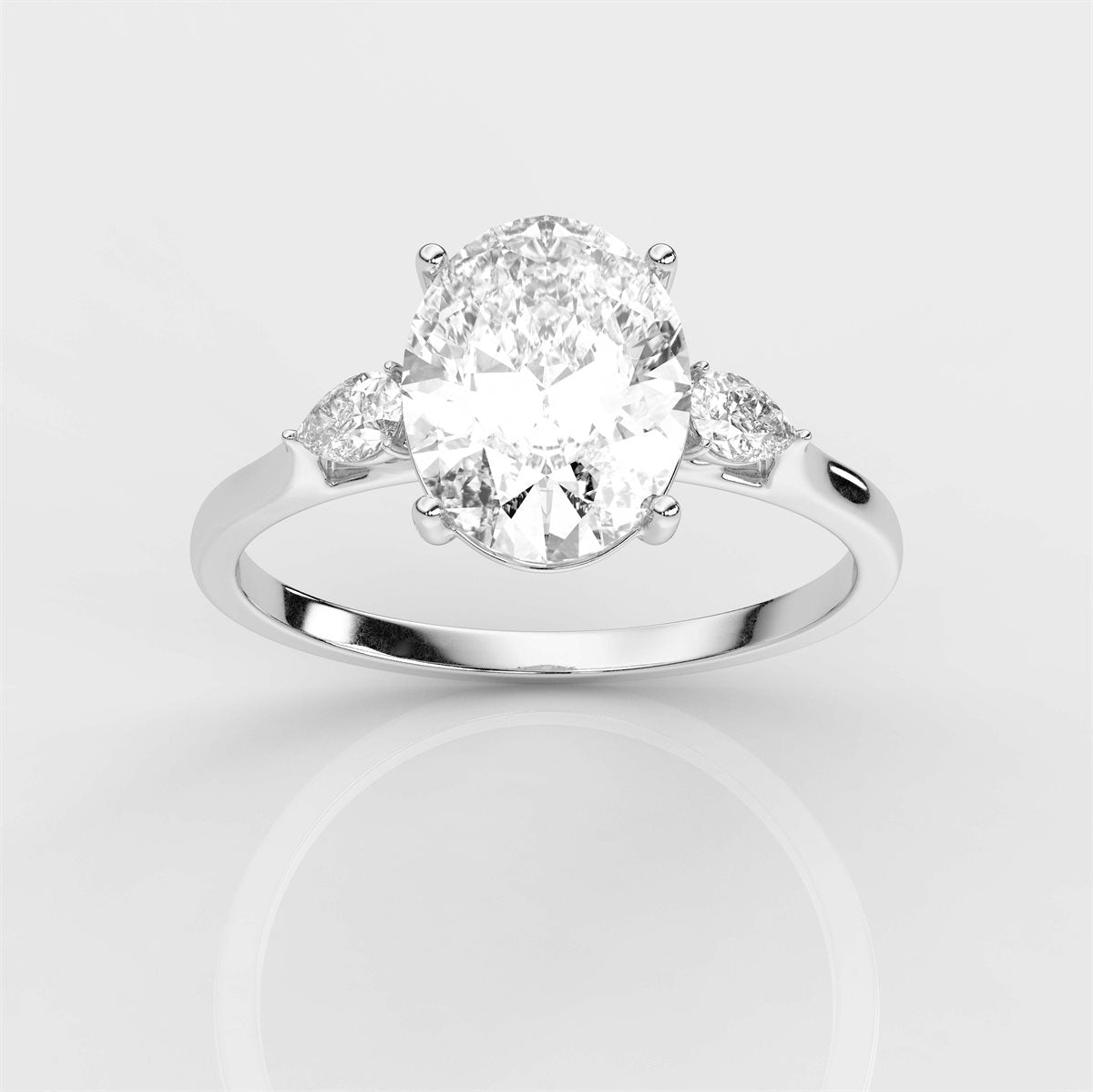 Exquisite Marquise Side Accents Diamond Engagement Ring with IGI Certified Lab Grown Diamond