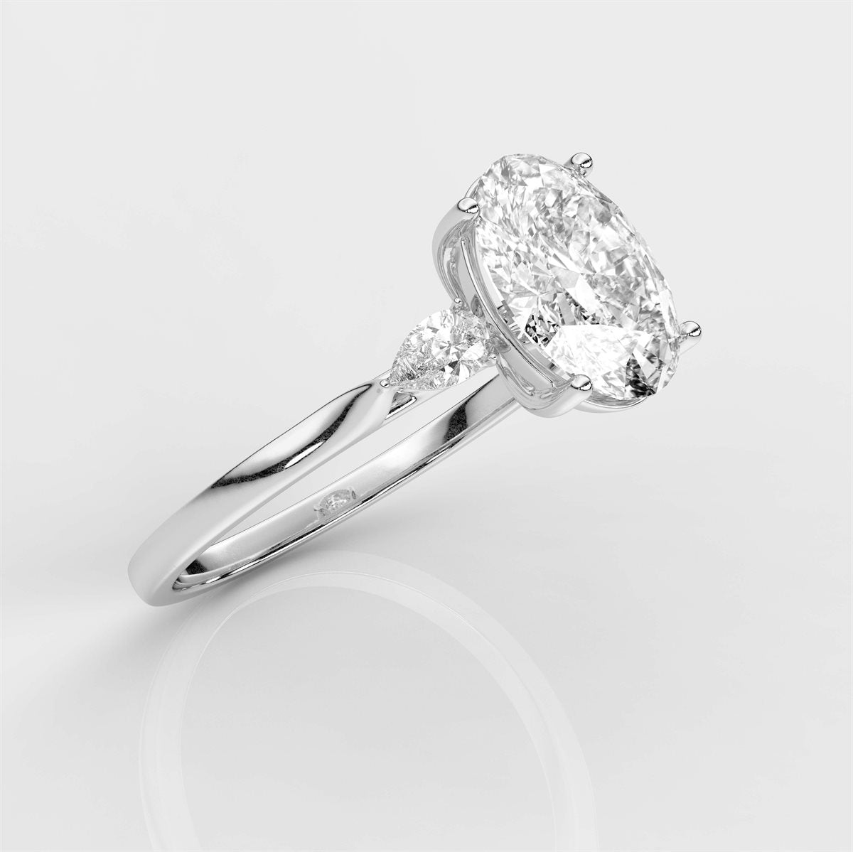 Exquisite Marquise Side Accents Diamond Engagement Ring with IGI Certified Lab Grown Diamond