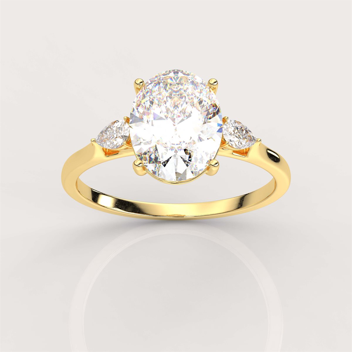 Exquisite Marquise Side Accents Diamond Engagement Ring with IGI Certified Lab Grown Diamond