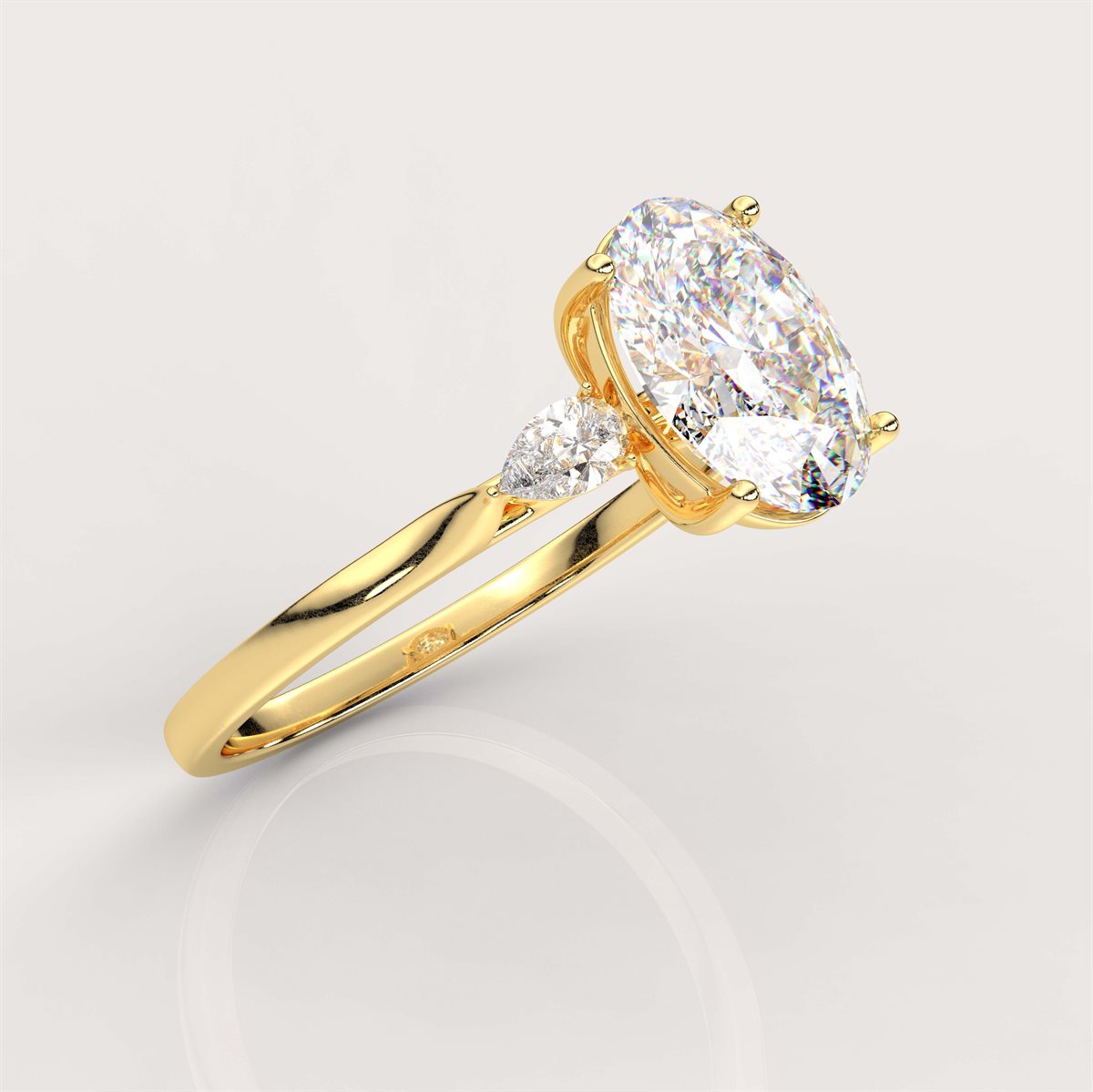 Exquisite Marquise Side Accents Diamond Engagement Ring with IGI Certified Lab Grown Diamond