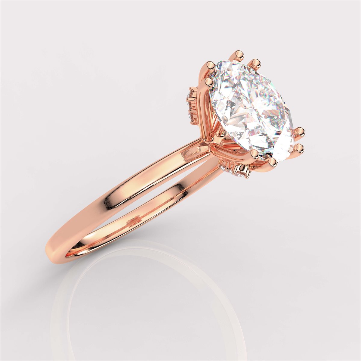 Diamond Side Accents Engagement Ring with IGI Certified Lab Grown Diamond