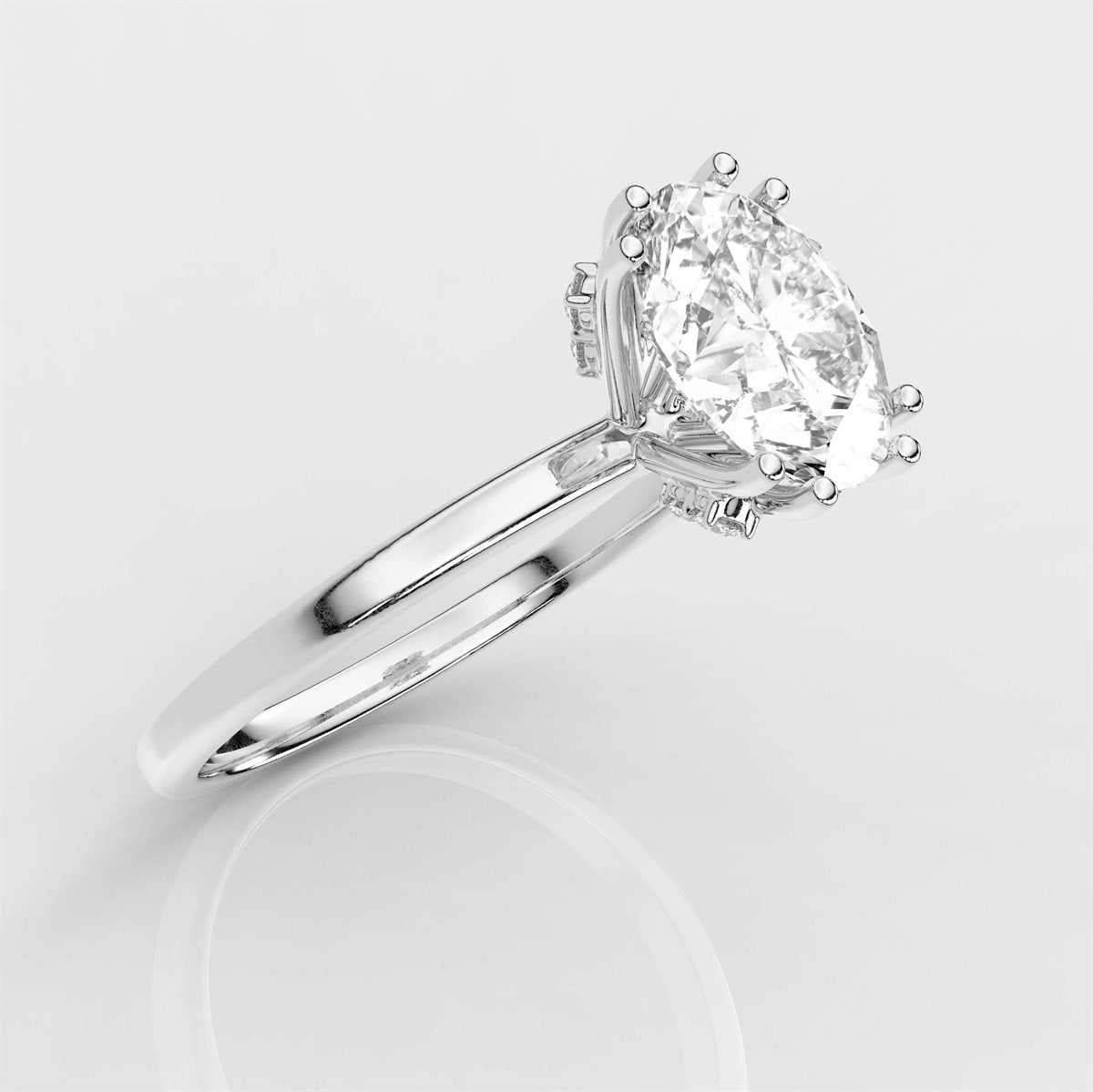 Diamond Side Accents Engagement Ring with IGI Certified Lab Grown Diamond