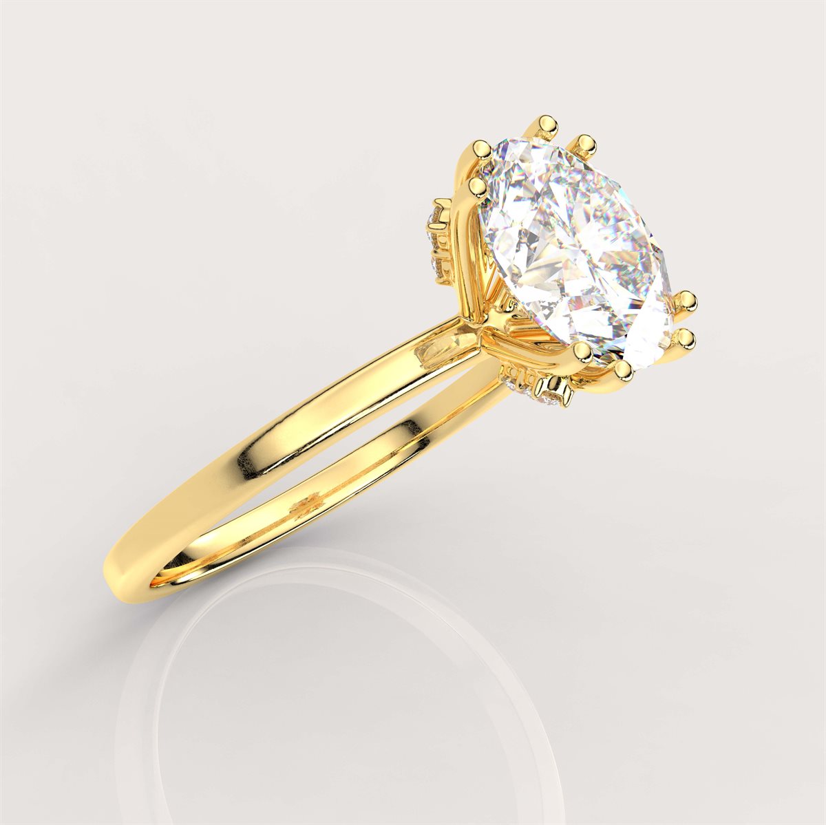 Diamond Side Accents Engagement Ring with IGI Certified Lab Grown Diamond