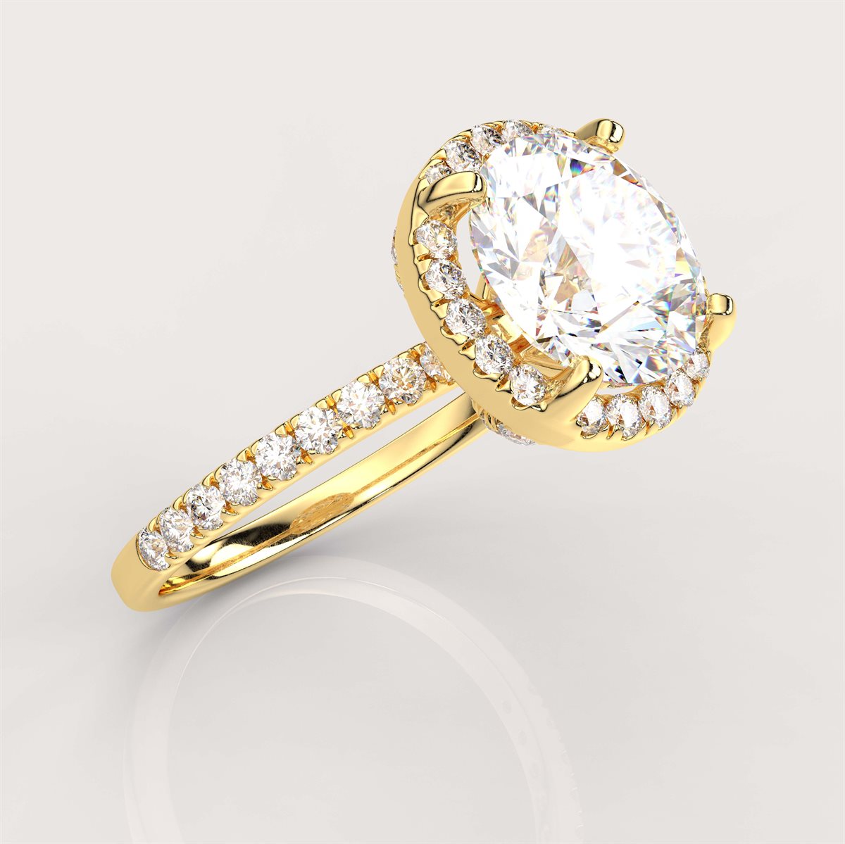 Elysian Circle Diamond Engagement Ring with IGI Certified Lab Grown Diamond
