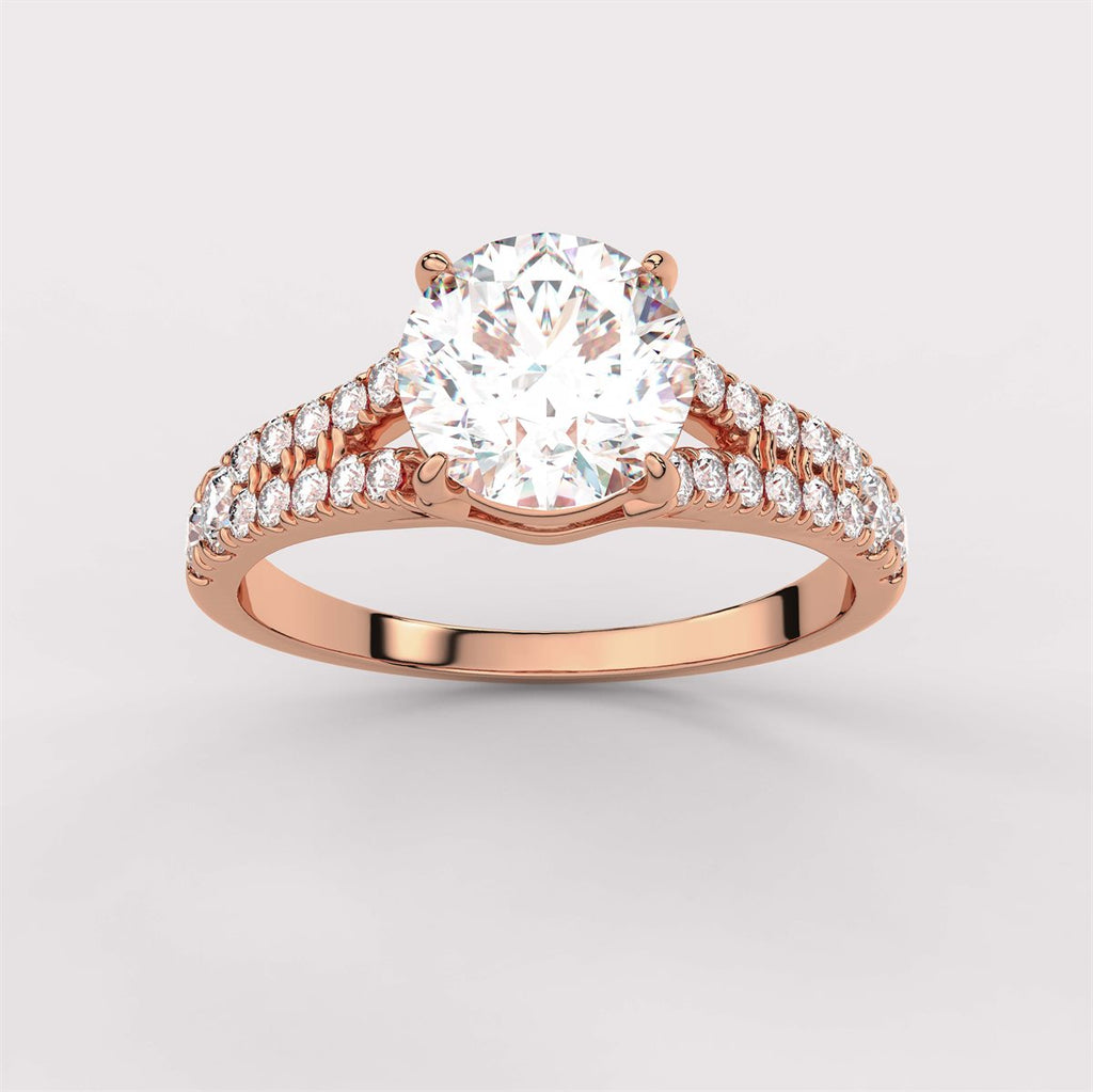 Divided Shank Diamond Engagement Ring with IGI Certified Lab Grown Diamond