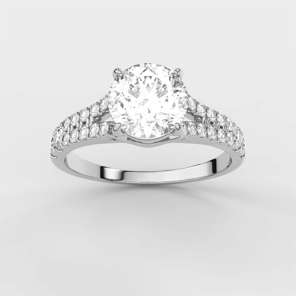 Divided Shank Diamond Engagement Ring with IGI Certified Lab Grown Diamond