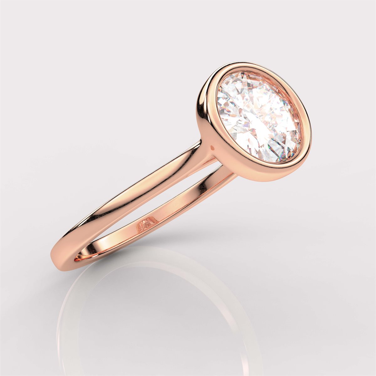 Dainty Bezel Engagement Ring with IGI Certified Lab Grown Diamond