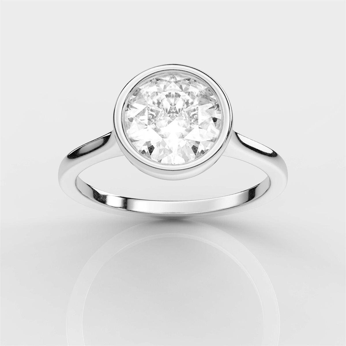 Dainty Bezel Engagement Ring with IGI Certified Lab Grown Diamond