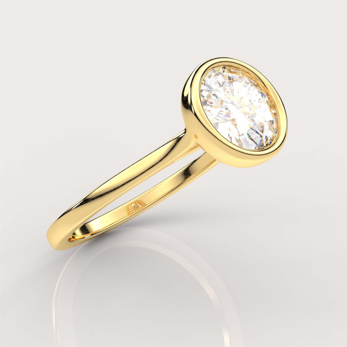 Dainty Bezel Engagement Ring with IGI Certified Lab Grown Diamond