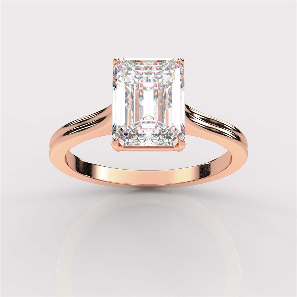 Half-Bezel and Claw Prongs Diamond Engagement Ring with IGI Certified Lab Grown Diamond