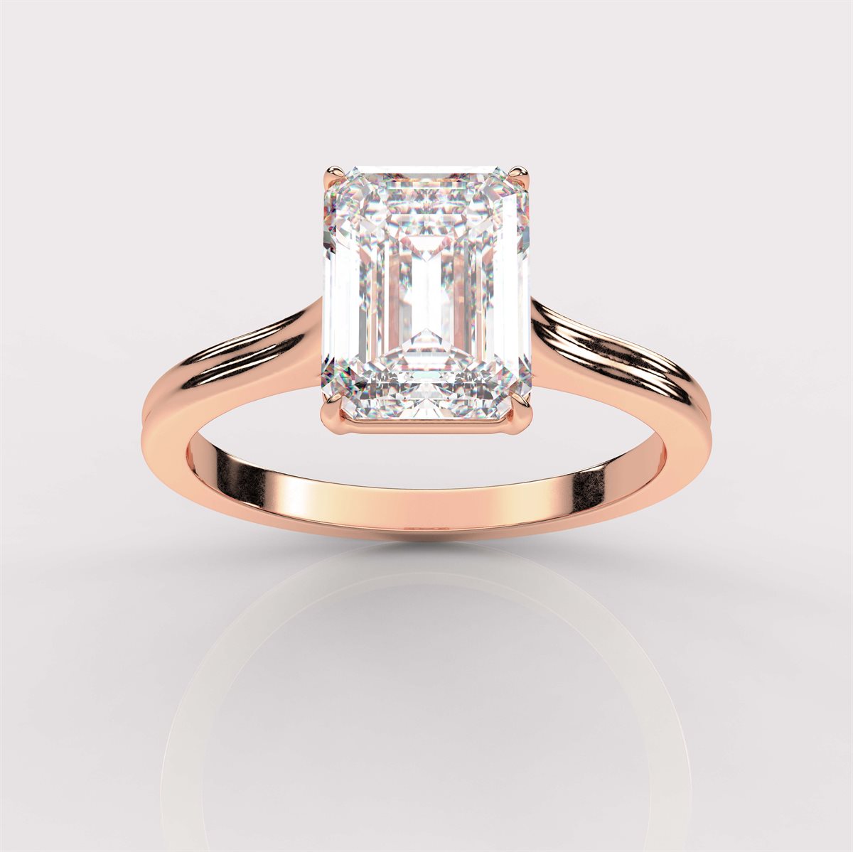 Half-Bezel and Claw Prongs Diamond Engagement Ring with IGI Certified Lab Grown Diamond